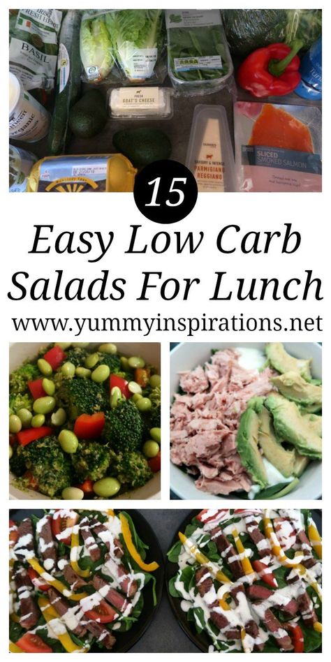 15 Easy Low Carb Salads For Lunch – Super Quick make ahead keto diet friendly lunches for school, work or college. Diet Lunches For Work, Diet Lunches, Make Ahead Keto, Low Carb Salads, Lunch Board, Lunches For School, Salads For Lunch, Lunches For Work, Low Carb Dressing