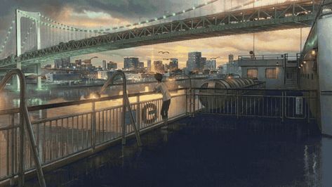 Weathering With You GIF - Weathering With You - Discover & Share GIFs Rain Wallpapers, Wallpaper Dekstop, Bay Bridge, Wallpaper Pc, Anime Background, Anime Scenery, Anime Movies, Dark Aesthetic, Full Movies