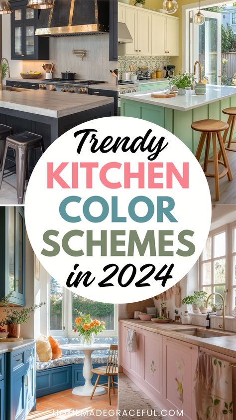 kitchen color schemes Blue And Tan Kitchen Ideas, Lower Cabinet Paint Colors, Kitchen Colors For Walls With Light Wood, Kitchen Paint Colours With White Cabinet, Color Schemes For The Kitchen, Kitchen Appliance Colors Schemes, Kitchen Cabinets And Wall Color Ideas, How To Pick Kitchen Colors, Kitchen Ideas Cabinets Colors