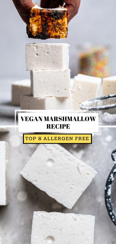 This soft, fluffy and sticky vegan marshmallow recipe toasted perfectly whether you are making smores or just eating over a fire! Vegan Marshmallow Recipe, Making Smores, Vegetarian Marshmallows, Vegan Smores, Sugar Free Marshmallows, Marshmallow Recipe, Graham Cracker Recipes, Vegan Marshmallows, Vegan Candies