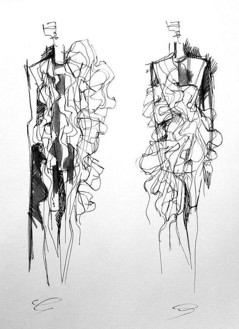 Portfolio Sketchbook, Fashion Illustration Portfolio, Sketchbook Fashion, Sketches Design, Sketches Fashion, Portfolio Fashion, Sketchbook Sketches, Fashion Design Drawing, Abstract Fashion