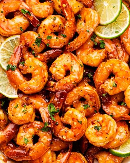 Juicy Seafood, Honey Lime Shrimp, Lime Shrimp Recipes, The Chunky Chef, Chunky Chef, Salmon Glaze Recipes, Honey Garlic Salmon, Shrimp And Vegetables, Creamy Garlic Chicken