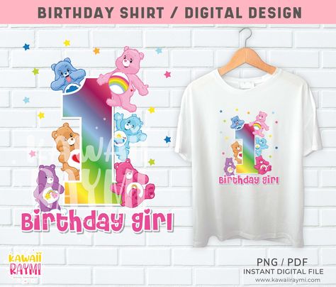 Care bears 1st birthday shirt _ Instant digital file #carebears #carebearsparty #tshirtcarebears #partyprintable #ositoscariñositos Care Bears 1st Birthday, Family Shirt Design, Care Bear Party, Care Bear Birthday, Birthday Logo, 1st Birthday Shirt, 1st Birthday Shirts, Bear Party, Bear Birthday