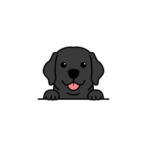 Cute black labrador retriever puppy cart... | Premium Vector #Freepik #vector #animal-mascot #mascot #funny-cartoon #mascot-design Cartoon Black Lab, Black Dog Cartoon Illustration, Black Labrador Drawing, Cartoon Labrador, Labrador Cartoon, Labrador Illustration, Cute Black Labrador, Puppy Drawing Easy, Small Easy Drawings