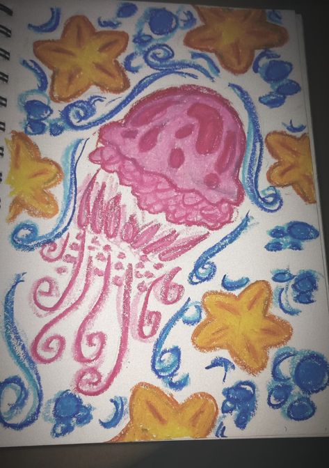 Xmas Calendar, Art Oil Pastel, Jellyfish Drawing, Crayon Drawings, Posca Marker, Oil Pastel Art, Oil Pastel Drawings, Crayon Art, Sketchbook Art Journal