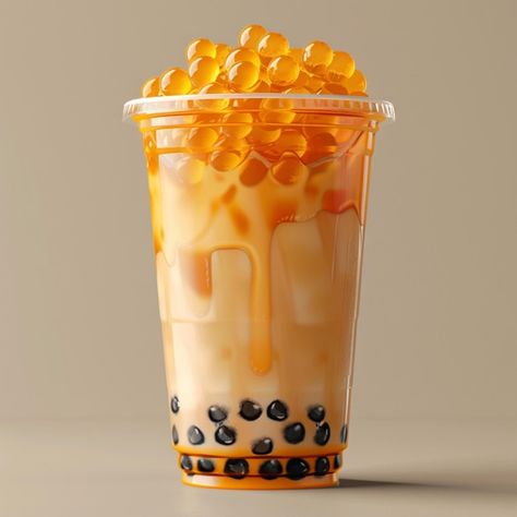 Photo image of a bubble tea cup showing ... | Premium Photo #Freepik #photo Milk Pictures, Pudding Packaging, Fruit Bubble Tea, Bubble Tea Pearls, Bubble Tea Cup, Fancy Foods, Bubble Tea Shop, Bubble Tea Boba, Prototype Design