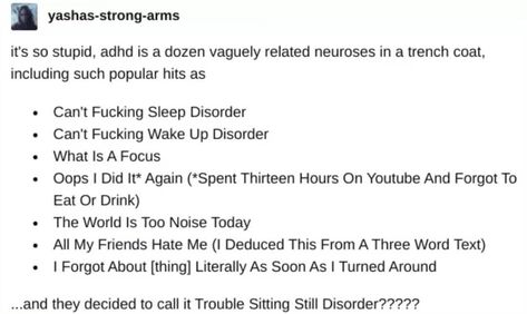 ADHD Positivity/Relatability on Instagram: “📝” Dc Memes, Mental Disorders, Three Words, Mental And Emotional Health, My Chemical, Divergent, Text Me, Mental Health Awareness, Emotional Health