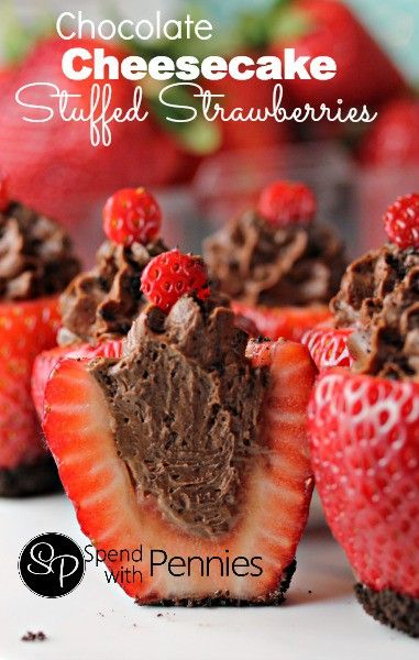 Totally Irresistible Chocolate Cheesecake Stuffed Strawberries Potluck Dessert, Cheesecake Stuffed Strawberries, Finger Snacks, Baking Lessons, Stuffed Strawberries, Strawberry Butter, Party Bites, Bee Sweet, Cholesterol Foods