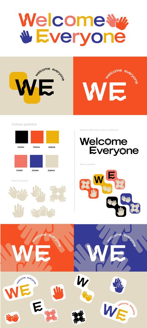 Welcome everyone Logo design and branding identity Graphic Design Campaign Branding, Social Service Logo, 2024 Social Media Design, Connections Graphic Design, Direction Logo Design, Art Collective Logo, Logo With People, Charity Brand Identity, Social Campaign Design