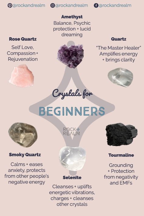 Crystals 101: Crystals for Beginners Crystal Placement In Home, Crystals 101, Crystals For Beginners, Crystals Home Decor, Crystal Identification, Best Healing Crystals, Psychic Protection, Smoky Quartz Ring, Crystals Healing Properties