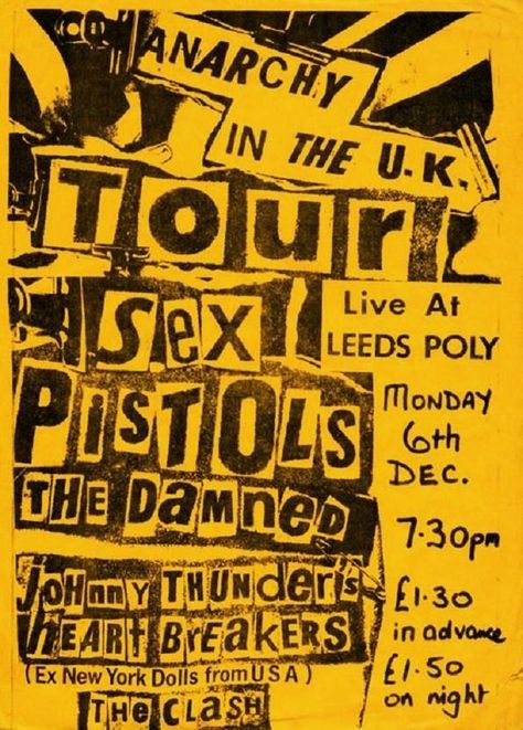 Old Punk Flyers Punk Posters, Johnny Thunders, 70s Punk, Vintage Concert Posters, Punk Poster, Concert Flyer, Music Flyer, Arte Punk, Punk Design