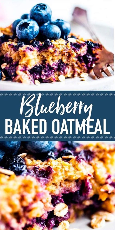 Blueberry Baked Oatmeal, Easy And Healthy Breakfast, Healthy Breakfast Casserole, Baked Oatmeal Recipes, Clean Eating Breakfast, Clean Eating Breakfast Recipes, Healthy Clean Eating, Breakfast Recipes Casserole, Breakfast Bake