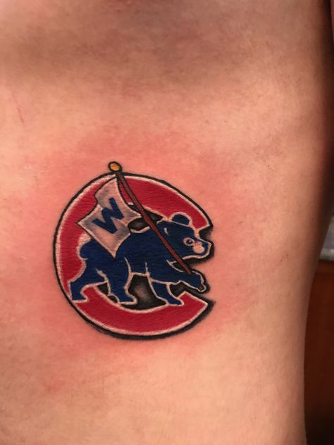 Go Cubs Go,Fly the W Chicago Cubs logo tattoo Chicago Cubs Tattoo, Chicago Cubs Birthday, Chicago Cubs Outfit, Baseball Tattoos, Cubs Tattoo, Sport Tattoos, Chicago Cubs Fans, Cubs Logo, Baseball Gloves