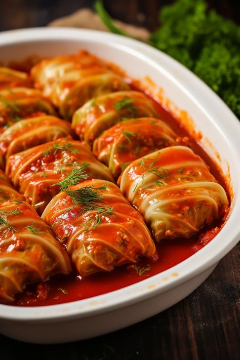 Easy Cabbage Rolls - That Oven Feelin Make Ahead Cabbage Rolls, Cabbage Rolls With V8 Juice, Stuffed Cabbage Rolls In Oven, Cabbage Rolls Recipe Easy, Easy Stuff Cabbage Rolls, Cabbage Rolls With Tomato Soup, Rolled Cabbage, Grandmas Cabbage Rolls, Mediterranean Cabbage Rolls