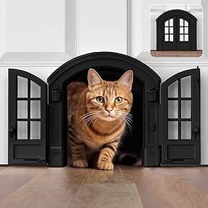 Purrfect Portal French Cat Door - Stylish No-Flap Cat Door Interior Door for Average-Sized Cats Up to 20 lbs, Easy DIY Setup, Secured Installation in Minutes, No Training Needed, 7.13 x 8.32” Cat Door Ideas, Cat Door Diy, Cat Doors, French Cat, Door Interior, Cat Door, Cat Pet Supplies, Amazon Home, Interior Door