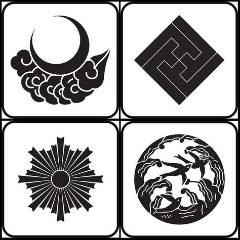 [natural crest]  cloud & moon <-> arrows of lightning <->  sun <-> wave <-> Japanese Crest, Japanese Family Crest, Geek Tattoo, Chinese Pattern, Japanese Symbol, Family Crests, Asian Tattoos, Japanese Patterns, Chinese Patterns