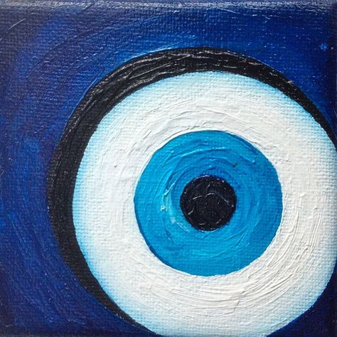 Greek Paintings Easy, Greek Eye Painting, Evil Eye Acrylic Painting, Evil Eye Painting Canvases, Evil Eye Art Painting, Evil Eye Canvas Painting, Evil Eye Painting, Greek Paintings, Greek Eye