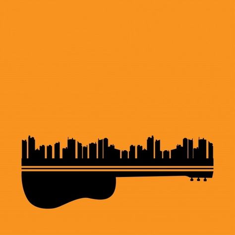 Music Background Landscape, City Clipart, Retro Music Art, Cityscape Illustration, Silhouette Background, Town Architecture, Background City, Music Vector, Background Night