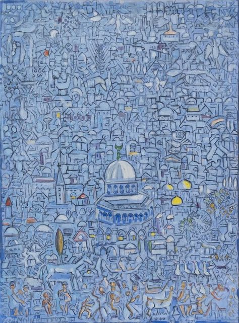 Middle East Artists: 01 Painting, Middle East Artists, Jamil Molaeb's Jerusalem, with Footnotes #66 Middle Eastern Artists, The Dome Of The Rock, Concrete Staircase, Richard Serra, Dome Of The Rock, Modern Mosaics, Exhibition Space, Garden Stones, Land Art