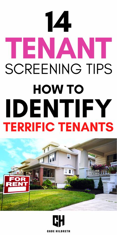 Here are 14 tenant screening tips that will both keep you on the right side of the law and help you attract tremendous tenants. Long Term Rental Property Tips, Landlord Special, Renting Out Your House, Renting Tips, Real Estate Transaction Coordinator, Hunting Checklist, House Hunting Checklist, Rental Property Tips, Landlord Tips