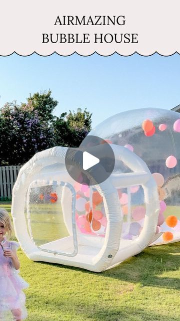 Kelsi Savage on Instagram: "🫧 Birthday Bubble House 🫧⁣
⁣
Comment BUBBLE to get the details for this amazing bubble house from @airmazing.us sent to your inbox!!! This was a HUGE hit at Savannah’s birthday party and it was SO easy to set up! It came with everything you need for setup- a pump, blower, and balloons! We just used the electric pump included to inflate the front part and then plugged the blower into our outlet and that was it! It took maybe 10 minutes to unbox and setup! I also love how we can easily store and use for other parties too!!🎈⁣
.⁣
.⁣
.⁣
.⁣
#birthday #birthdayparty #birthdayideas #partyideas #partyideasforkids #birthdaypartydecor #birthdayparties #birthdaypartyfun #birthdaypartydecoration #birthdaypartyactivities #kidsactivities" Bubble Dome Party, Bubble House Balloons, Bubble House, Birthday Party Activities, Party Balloons, Best Part Of Me, Birthday Party Decorations, Savannah, Savannah Chat