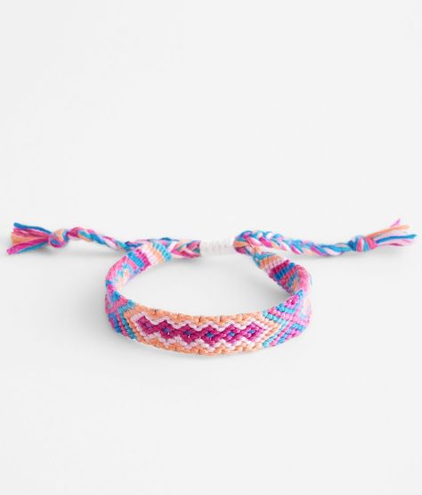 "BKE Braided Slider Bracelet - Pink/Blue , Women's Bluepink Bracelet measures up to 3 1/4" in diameter. Apparel & Accessories" Braided Stitch Bracelet, Bracelets String, Brazilian Bracelet, String Bracelet Patterns, Bracelet Inspo, Embroidery Bracelets, Friendship Bracelets Designs, Slider Bracelet, Bracelet Knots