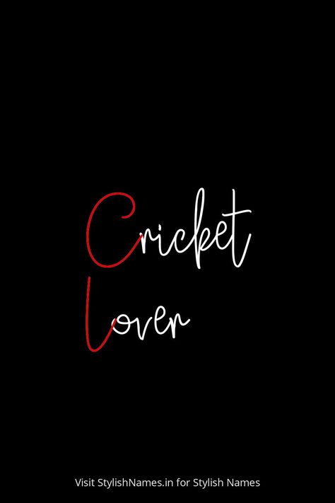 Cricket Lover by StylishNames.in Cricket Lover Logo, Cricket Pictures, I Love Cricket Images, Cricket Lover, Ab De Villiers Photo, Lovers Images, Names For Instagram, Jay Shree Ram, Ab De Villiers