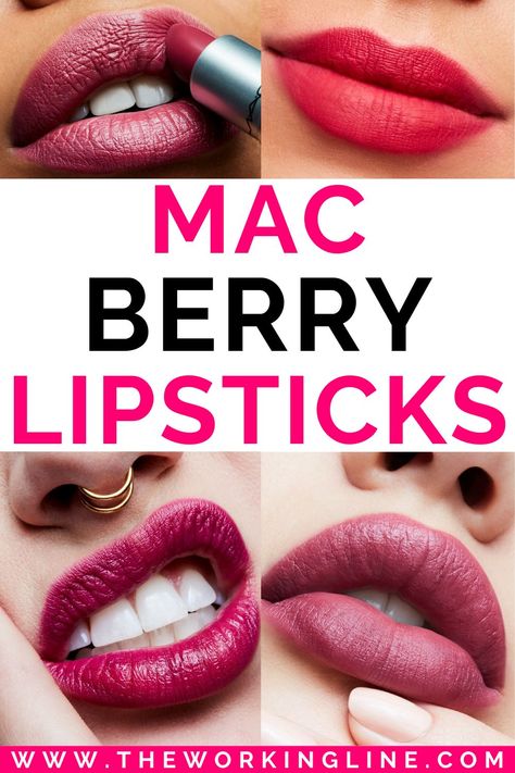 Best Berry Lipstick Shades, Light Berry Lipstick, Berry Color Lipstick, Berry Lip Color, Berry Pink Lipstick, Mac Berry Lipstick Shades, Berry Lipstick Makeup Look, Cool Summer Lipstick Colors, Dark Pink Lipstick Makeup