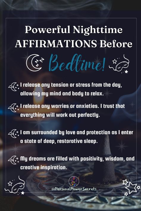 Bed Time Positive Affirmations, Morning Alarm Affirmations, Bedtime Positive Affirmations, Manifesting Before Sleep, Night Time Manifestation, Before Bed Affirmations Night, Night Time Affirmations Prayer, Evening Affirmations Quotes, Bedtime Quotes Sweet Dreams