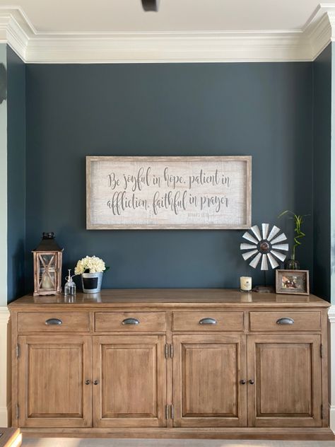 SW Grays Harbor walls Sherwin Williams Grays Harbor, Sherwin Williams Grays, Dining Room Cabinets, Grays Harbor, Blue Accent Walls, Accent Wall Colors, Keto Lifestyle, Room Paint Colors, Interior Paint Colors