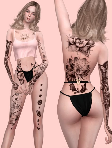 Sims 4 Cc Tattoos Female, Sims 4 Cc Tattoo, Female Sims 4 Cc, Ts4 Tattoos, Sims Tattoos, Tattoos Sims 4, Sims 4 Cc Tattoos, Sims Cc Cas, Cc Tattoo