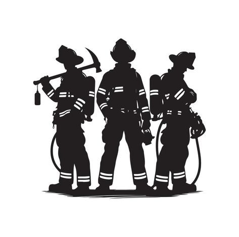 Firefighters Wallpaper, Firefighter Drawing, Fireman Art, Pose Silhouette, Firefighter Logo, Group Pose, Firefighter Art, Firefighter Quotes, Colorful Pottery