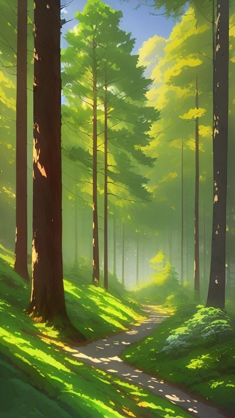 Beautiful Landscape Photography, Dreamy Landscapes, Forest Illustration, Environment Art, Fantasy Art Landscapes, Landscape Illustration, Cool Landscapes, Dreamy Art, Environment Concept Art