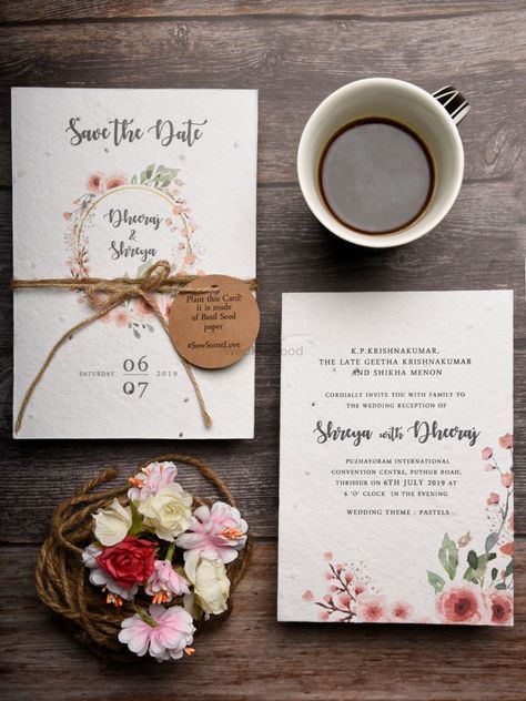 Photo By Seed Paper Invites by Plantables - Invitations Seed Paper Wedding Invitations, Seed Paper Invitations, Paper Wedding Invitations, Shagun Envelopes, Traditional Invitation, Plantable Seed Paper, Sustainable Wedding, Paper Wedding, Seed Paper