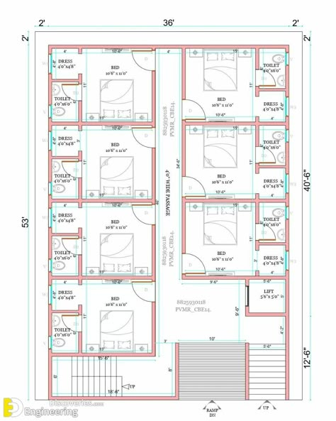 Two Bedroom Rental House Plans, Hostel Layout Floor Plans, Rent House Ideas, Small Hotel Plan Layout, Guest House Ideas Floor Plans, Modern Guest House Plans, Small Hotel Room Design Plan, Hotel Floor Plan Small Hotel Floor Plan, Hotel Plans Architecture