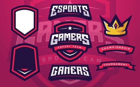 E-sports Logo Template Bundle for Gaming Team and Tournament Gamers Logo, Online Logo Creator, Sports Mascot, Sports Logo Inspiration, Knight Logo, Sport Logo Design, Team Logo Design, Logo Game, Sports Logo Design