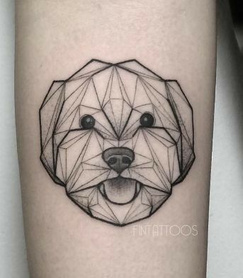 Eye Tattoo Geometric, Eye Tattoo Simple, Dachshund Tattoo, Tattoos For Dog Lovers, Dog Tattoo Ideas, Geometric Dog, Tattoo Dog, Geometric Tattoo Design, Tattoos Inspiration