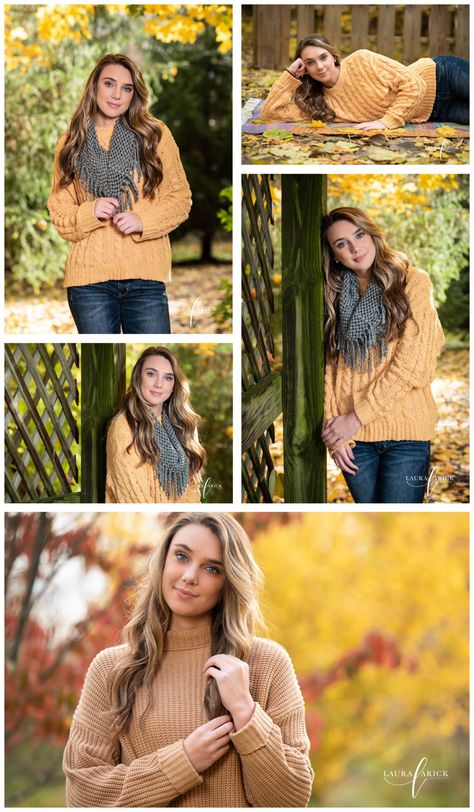 Fall Splendor | Senior Pictures - Laura Arick Photography Female Senior Pictures Poses Fall, Fall Theme Senior Pictures, Senior Girl Posing Ideas Fall, Late Fall Senior Pictures, Fall Forest Senior Pictures, Lake Senior Pictures, Senior Pictures Places, Fall Senior Portraits, Fairy Photoshoot