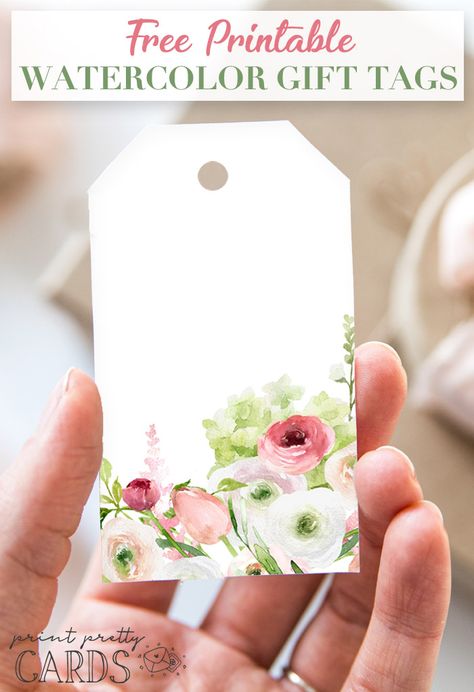 Floral Labels Free Printables, Gift Labels Printables Free, Wedding Gift Tags Printable Free, Watercolor Tags Diy, Paintings For Gifting, Blank Tags Printable Free, Floral Printables Free, How To Make Gift Tags, Free Watercolor Printable Templates