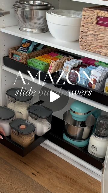 Jen Adams on Instagram: "Tap link in bio or comment “SEND” to shop! On sale TODAY!!!🤩 Amazon slide out drawers!!! Follow me @interiordesignerella for links as Meta is rolling out a new feature where we will all only get DMs from those we follow❤️ So for those who follow & comment “SEND” check your DM as you will automatically get links sent to you! But no pressure to follow!🤗❤️ If you prefer not to follow or if they don’t send (IG can have a lot of glitches!🙈) you can always tap the link in my bio to shop!🥰 Say farewell to kitchen clutter with this pull out cabinet organizer!! My fav snacks and cooking gadgets are more accessible and visible!!! Installation takes only minutes because of the double nano adhesive strip!!! No drilling required!! Linking the drawer and other organizational Slide Out Pantry, Pull Out Cabinet, Kitchen Base Cabinets, Kitchen Clutter, Kitchen Organisation, Amazon Kitchen Gadgets, Cabinet Organizer, Kitchen Cabinet Organization, Cooking Gadgets