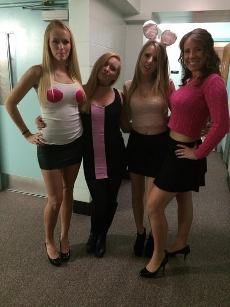 Mean Girls Halloween Costume Mean Girls Halloween Costume Group Of 4, Girly Costume Ideas, Mean Girls Group Costume, Mean Girl Halloween Costumes, 2000s Costume Party, Mean Girl Costumes, 2000s Movie Costumes, Mean Girls Costume Halloween, Mean Girls Costume Ideas