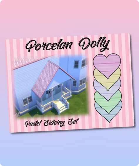 Sims 4 Build / Walls / Floor CC: Pastel Siding SET By Porcelandolly The Sims 4 Pastel Cc, Pastel Sims 4 Cc, Sims 4 Pastel Cc Furniture, Sims 4 Cc Pastel Wallpaper, Sims 4 Kawaii Wallpaper Cc, Pastel Furniture, Boys Room Wallpaper, Model Nails, Floor Wallpaper