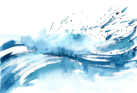 Waves, water, storm, splash, abstract, watercolour, ink, drawing, sketch, editorial illustration watercolour, product design illustration, illustrated waves, watercolour waves painting, great wave, impression Watercolour Waves, Ocean Art Painting, Waves Painting, Wave Drawing, Breaking Waves, Watercolor Wave, Water Tattoo, Water Abstract, Water Illustration