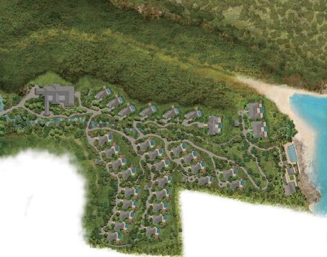 Raffles Bali opens its doors in Jimbaran Bay | Mainly Miles Village Plan, Site Plan Rendering, Pik 2, Plan Rendering, Hill Resort, Tropical Islands Paradise, Land Development, Bali Resort, Ritz Carlton Hotel