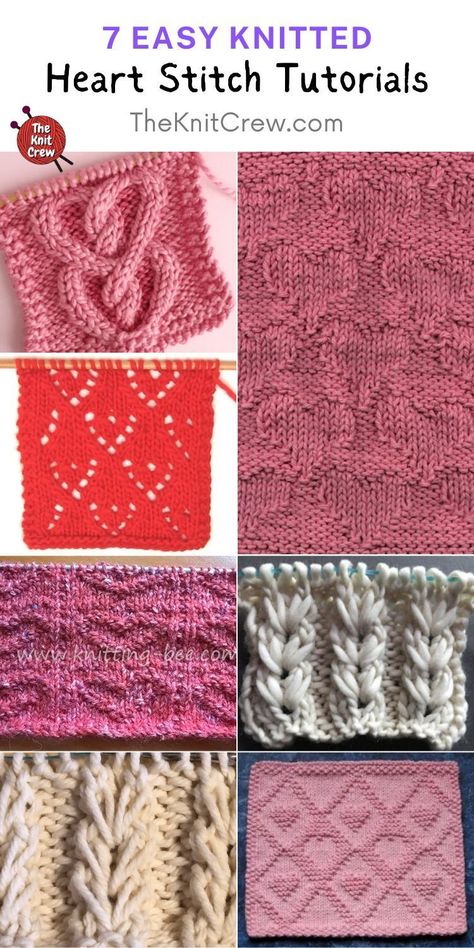 Check out these knitted heart stitch tutorials that you can use for your next project. Knitting tutorials curated by The Knit Crew. Knitting Heart Stitch, Knit Heart Stitch, Hearts Knitting Pattern, Knitting Heart Pattern, Heart Cable Knit Pattern, Heart Knitting Pattern, Knit Gifts, Knitted Heart Pattern, Heart Stitch