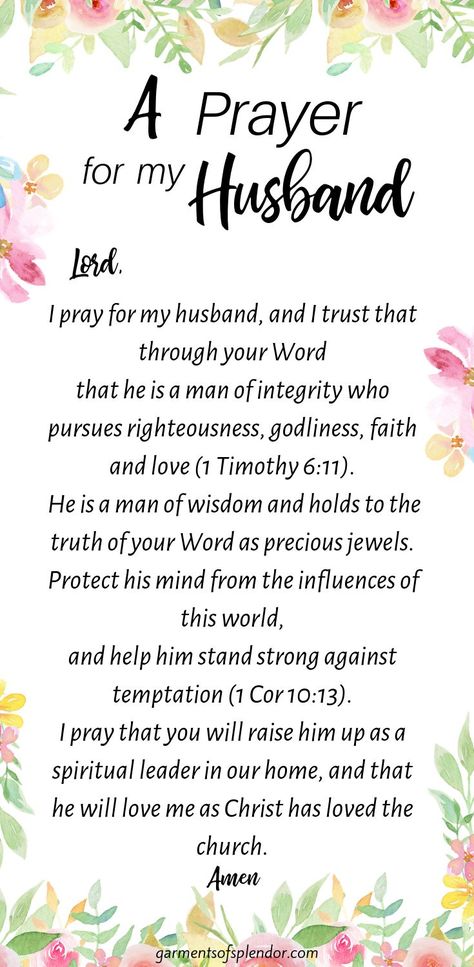 Pray for your husband and strengthen your marriage with this prayer--and download a free marriage prayer calendar! #marriageprayer #prayer #printableprayer Prayer For My Husband, Future Husband Prayer, Prayer For My Marriage, Praying Wife, Prayers For My Husband, Praying For Your Husband, Prayer For Husband, Powerful Prayers, Marriage Prayer