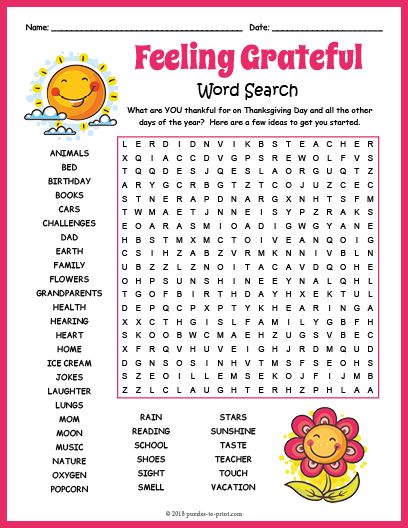 Gratitude Crossword Puzzle, Word Puzzles For Kids, Fun Word Search, Kids Word Search, Word Search Puzzles Printables, Free Printable Word Searches, Free Word Search, Thanksgiving Games For Kids, Feeling Grateful