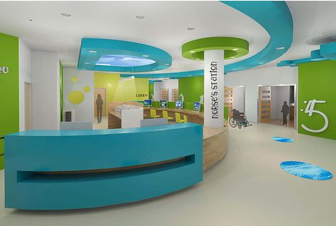 Interior Design Hospital, Hospital Reception, Doctor Office Design, School Reception, Children's Clinic, Studio Medico, Reception Desk Design, Nurses Station, Kindergarten Design