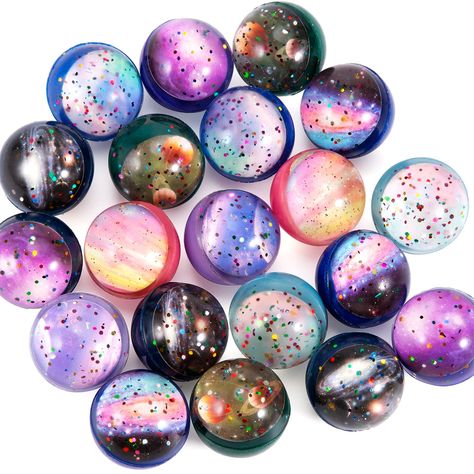 PRICES MAY VARY. Package Included: 20PCS 32mm starlight galaxy design bouncy balls for galaxy party favors Material: The bouncy balls for kids are made of rubber, non-toxic and environmentally safe materials, safe funny toys for kids and cats Space Theme Designed: Our 20pcs space bouncy balls set contains 8 styles, each style is random 2-3 pieces, very suitable for space-themed parties and gift bag filling Features: Bouncy balls bulk is lightweight, bright colour, good elasticity. New bounce bal Space Party Favors, Kids Party Favors, Party Bags Kids, Egg Toys, Bouncy Ball, Bouncy Balls, Party Favors For Kids Birthday, Christmas Giveaways, Outdoor Toys For Kids