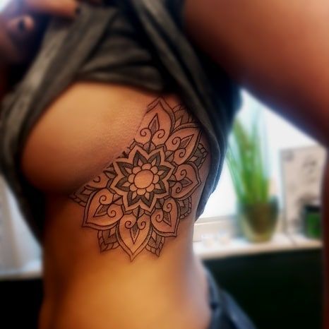 Fitness Tattoos For Women, Plus Size Side Tattoo, Pelvic Area Tattoos For Women, Under But Tattoos For Women, Female Tats, Large Side Body Tattoos For Women, Hip Tattoos Women Plus Size, Full Torso Tattoos For Women, Under The Buttcheek Tattoo Women